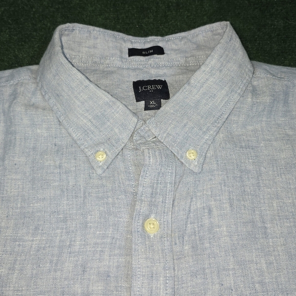 J. Crew | Slim Fit Short-Sleeve Baird McNutt Irish-Linen Blend Mens Casual Shirt - Picture 7 of 15